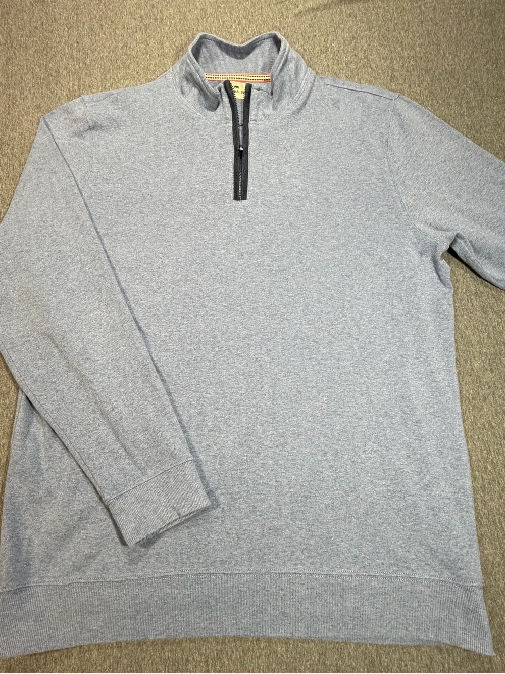 The Normal Brand Men's XLT Heather Light Blue 1/4 Zip-Up Pullover